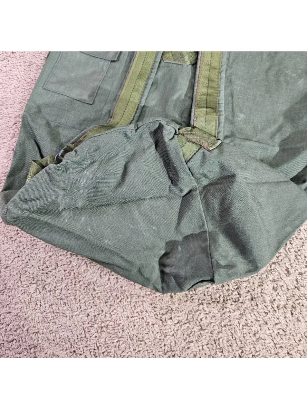 Vintage US Army OD Canvas Field Gear Bag Backpack Style U.S Marked Military 80s